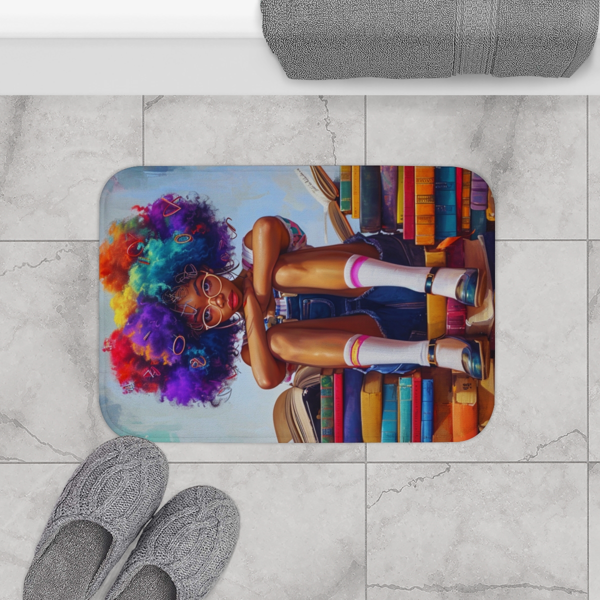 Bookworm Bath Mat